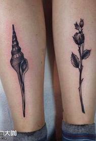 Leg Leaf Tattoo Vzorec