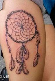 Modello di tatuaggio gamba Dreamcatcher