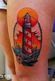 Bein Leuchtturm Tattoo Muster