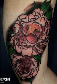 Padrão de tatuagem de flor de peônia rosa