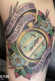 leg alarm clock tattoo Pattern