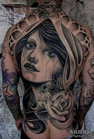 Un tatuaggio da donna a schiena piena europea e americana funziona
