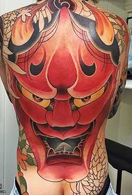 Motivo tatuaggio big prajna rosso schiena piena