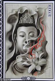 Model de tatuaj Guanyin din spate complet