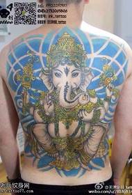 Повна спина пофарбовані бог татуювання візерунок