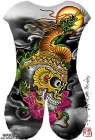 Mchoro kamili wa tattoo ya nyuma ya joka