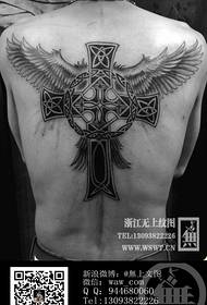 Tikėjimas ant užpakalinių kryžminių sparnų tatuiruotės