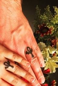 Anillo de tatuaxe de parella patrón de tatuaxe de anel de parella