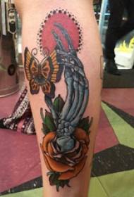 Tetoválás ujj lány szárát ujj és virág tetoválás kép