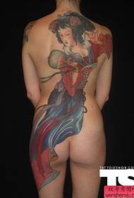 Japoniako geisha tatuaje bizkarrez beteak