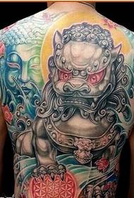 Hunhu fashoni izere kumashure ruvara shumba tattoo maitiro emifananidzo