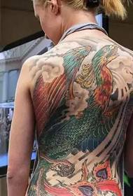 Čedna ženska tatoo s celotnim hrbtom