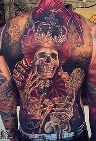 Patrón de tatuaxe de coroa de costas completas