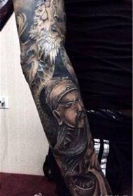 Cvjetna ruka tetovaža jednorog tetovaža tetovaža tetovaža puna leđa tetovaža Guan Gong