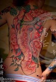 Vol geverf gunstige gunsteling olifantgod tattoo patroon