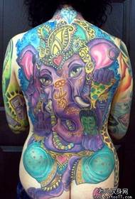 plný tetování slon zpět