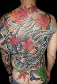 Fashion personality full back color like tattoo pattern recommended picture