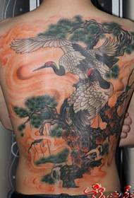 Iphethini ye-crane tattoo emhlophe ebukeka kahle
