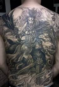 Karangan tattoo dewa Erlang super-karakteristik