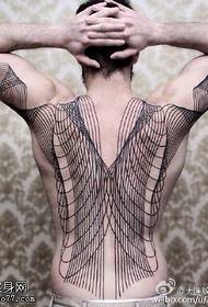 Back dancing line tattoo pattern