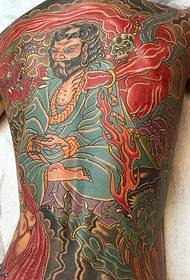Повна спина пісочний дракон татуювання візерунок