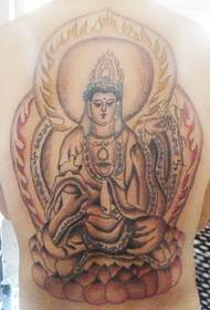 Guanyin tatueringsmönster med full rygg - 蚌埠 Tattoo Show Picture