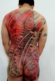 Atmosferico bellissimo tatuaggio posteriore di calamari