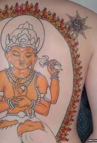 முழு முதுகு மற்றும் கால்கள் தியானத்துடன் ஷாக்யமுனி புத்தர் பச்சை முறை - யாங் மி யின் வெச்சாட்