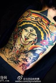 Modello di tatuaggio Shiva solenne a schiena piena