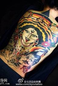 Modello di tatuaggio Shiva solenne a schiena piena