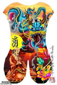 Modello di tatuaggio Dharma drago schiena piena