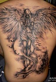Obrázok predstavenia tetovania odporučil tetovací vzor s krídlami anjela späť