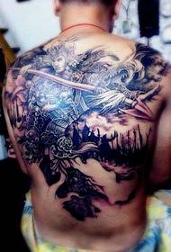 Ατμοσφαιρική δροσερή πλήρη πίσω τατουάζ Zhao Yun