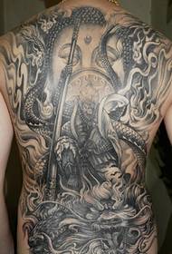 Зашеметяваща татуировка на Sun Wukong с пълен гръб