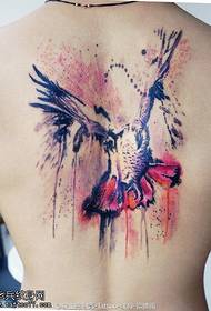 Modello di tatuaggio classico con ali d'aquila inchiostro