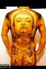 Full back Buddha tattoo pattern