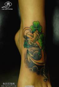 Anchor tattoo pattern on the foot