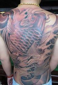 Traditional classic full-back squid tattoo