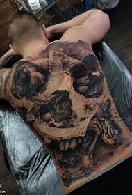 Full back 3D abstrakte totem tattoo patroon