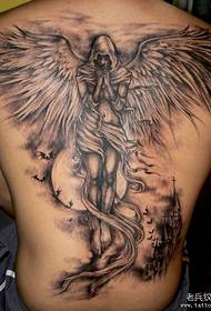 Visas nugaros angelo tatuiruotės modelis