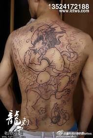 Класични узорак тетоваже морског бога у кинеском стилу