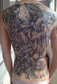 en uppsättning individuella svartvita impermanens helt baksida tatuering