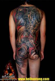 Rekomenduojamas visas galinio rašalo spalva dominuojantis drakono tatuiruotės modelis