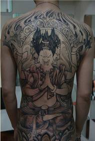 Personalidad fashion lalaki buong likod ng larawan ng Buddha tattoo pattern