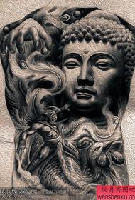 Et billede af det fyldte Buddha Phoenix Sun Wukong tatoveringsmanuskript deles af tatoveringsshowet