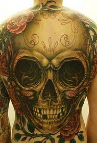 Horror plin de imagini colorate cu model de tatuaj de craniu