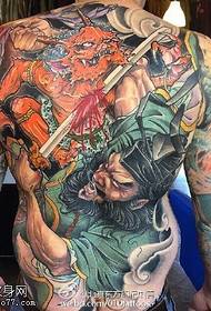 Pentrita horloĝo 馗 魔 diabla tatuaje ŝablono