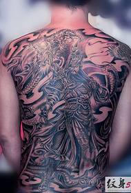 Guan Erye-tatueringsbilder på baksidan