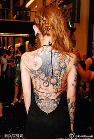 Modello di tatuaggio fiore di bellezza posteriore
