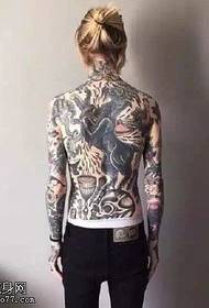 Full rygg klassisk personlighet totem tatuering mönster